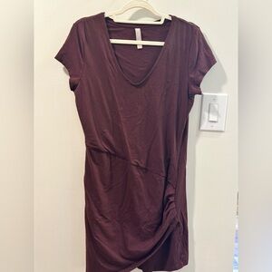 Athleta T Shirt Dress Burgundy Maroon Sz Large